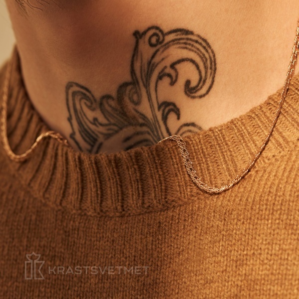 Цепь из красного золота 585, плетение «Ромб тройной»